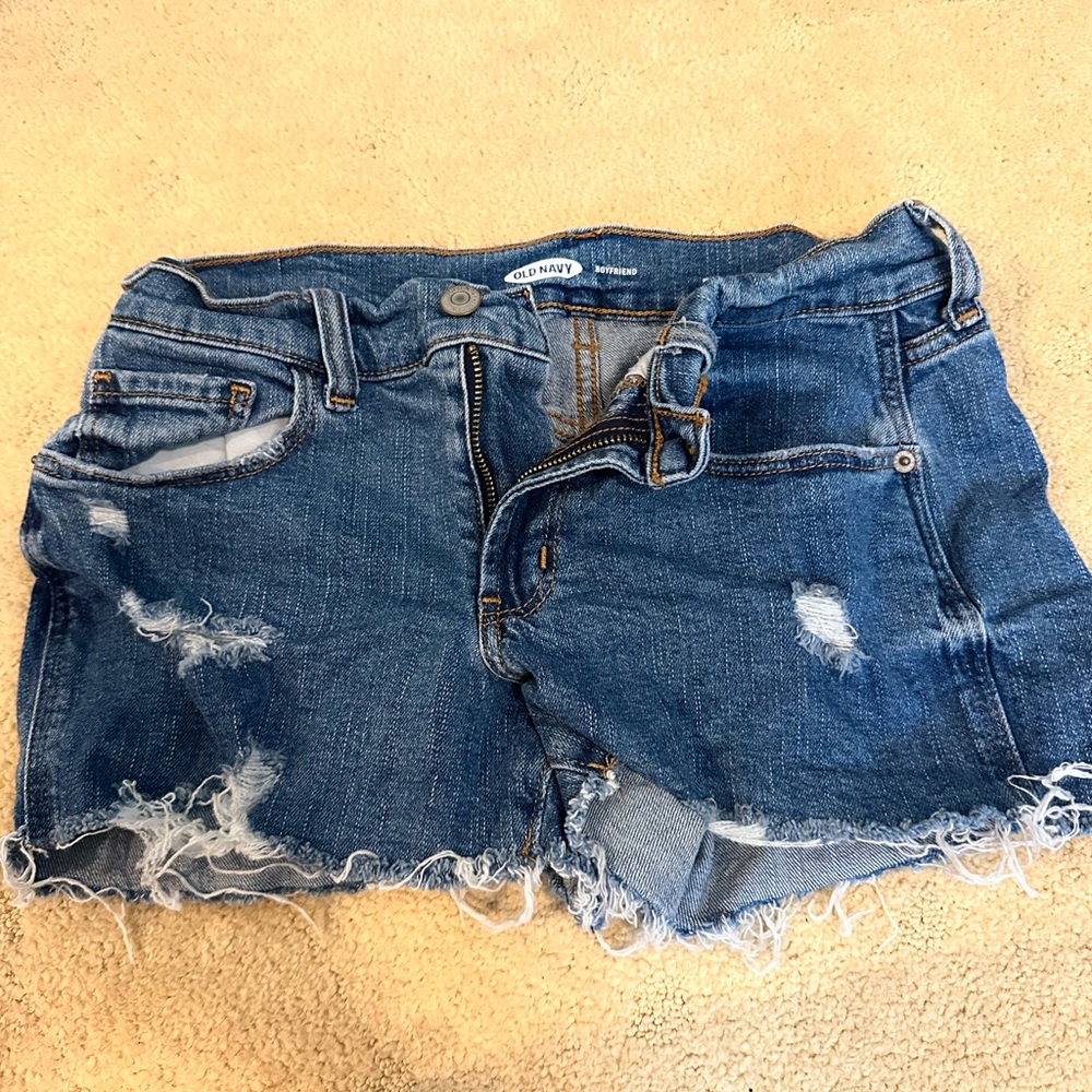 Old Navy Blue Distressed Jean Shorts